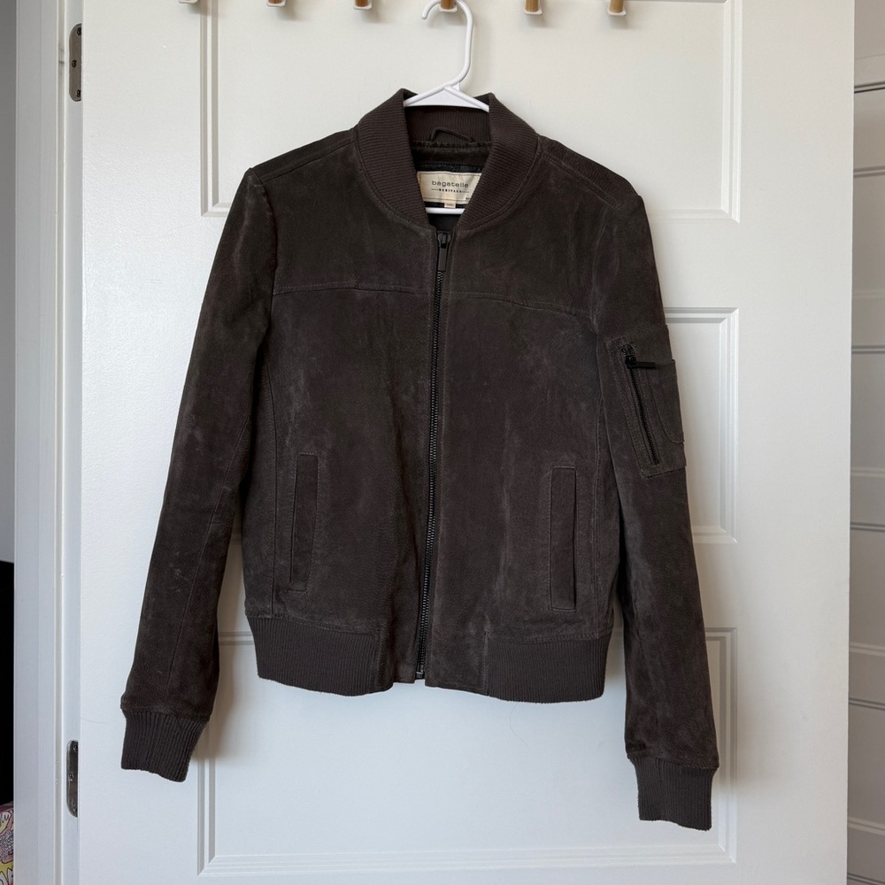 Vintage Real Leather Brown Bomber Jacket